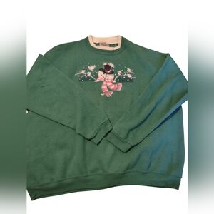 VTG Day Breeze Snowman Sweatshirt 2X Christmas Winter Cozy‎ Double Collar